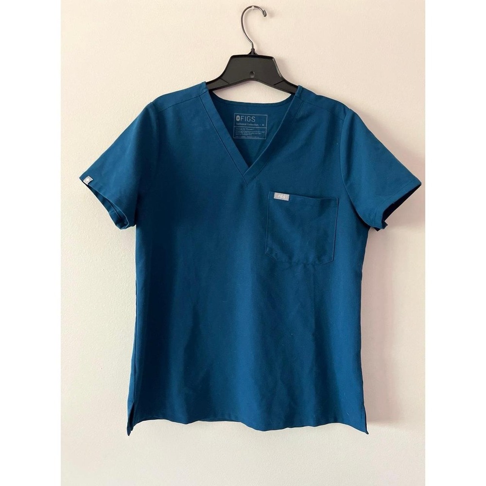 FIGS Women's Catarina Scrub Top Teal Blue Medium